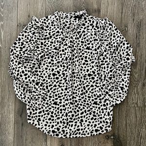 J.Crew Ruffled Leopard Blouse